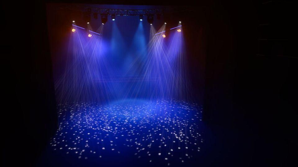Blue lighting on a stage