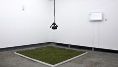 VR headset and grass surface