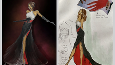 side by side costume illustrations