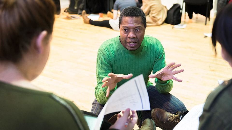 Ola Animashawun, Associate Director Royal Court and students on the Writing for Performance Pathway BA (Hons) Drama, Applied Theatre and Education.