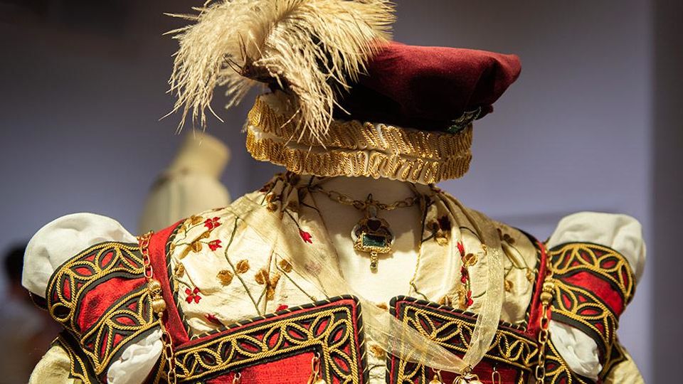 Close up of the detail of a period costume