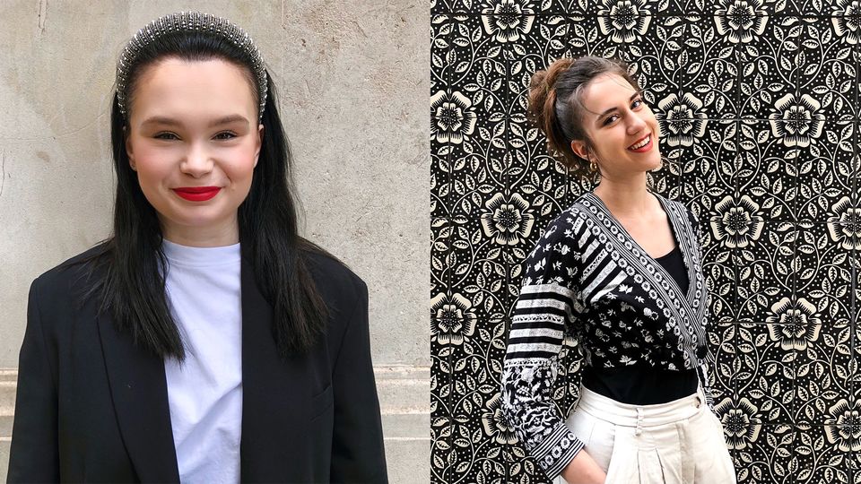 Photographs of Iva Šimić and Laura Kaliger put together. Iva Šimić wears a black jacket against a pale wall. Laura Kaliger wears a patterned top against a similarly patterned wall. 