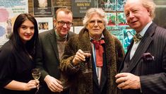 Bette Bourne, Prof Gavin Henderson, Dr Steve Farrier and PhD candidate Deirdre McLaughlin at a gala screening of 'It Goes With The Shoes'.