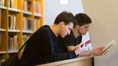 Students reading in Central's Library
