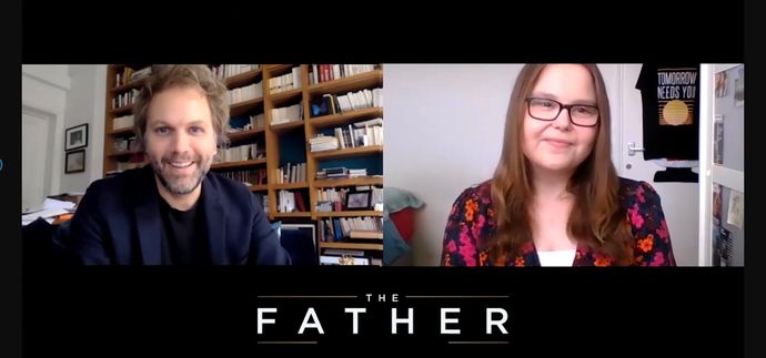 Shannon Theumer interviewing Florian Zeller online