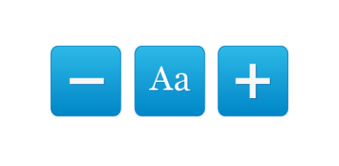 Three blue buttons, a minus, the letter A and a plus