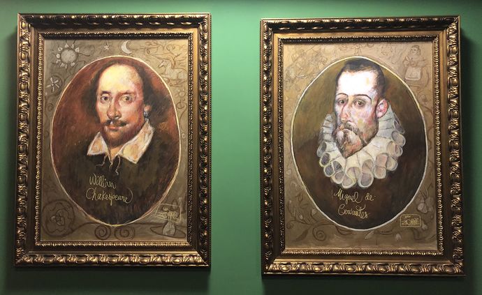 Two painted portraits, side by side